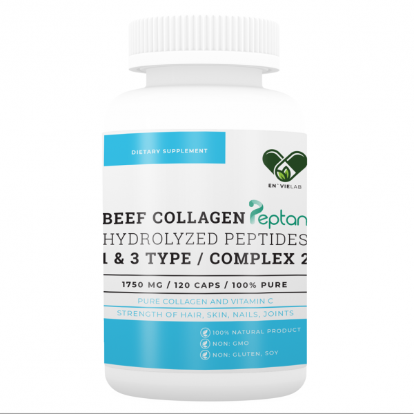 Купить коллаген с витамином С в капсулах говяжий (бычий) Украина Envie Lab 120 капсул Beef Collagen Complex2